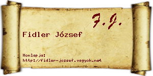 Fidler József névjegykártya